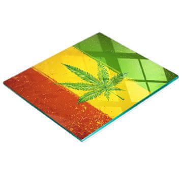 shumee Steklena kuhinjska deska za rezanje z dekorativno grafiko Rasta zastave 60x52 cm