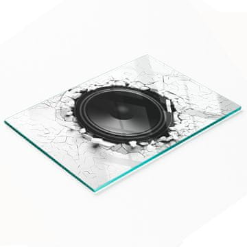shumee Kuhinjska večnamenska dekorativna tabla iz kaljenega stekla z zvočnikom 80x52 cm