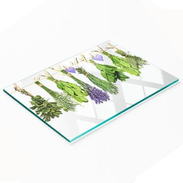 shumee Dekorativna steklena deska za rezanje in serviranje z zelišči na vrvici 80x52 cm