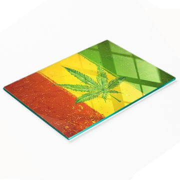 shumee Steklena kuhinjska deska za rezanje z dekorativno grafiko Rasta zastave 80x52 cm