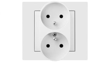 Elektro-Plast Vestra Dvojna vtičnica 2x2P+Z modularna brez okvirja, vgradna, IP20 bela 3843-10
