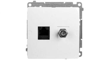 shumee Simon Basic F-tip antenske vtičnice + računalnik RJ45 kat. 6 bela BMAFRJ45.01/11