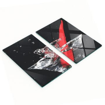 shumee Dve dekorativni deski za rezanje iz kaljenega stekla za čili napitek 2x30x52 cm