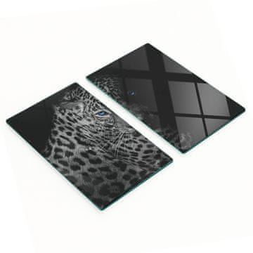 shumee Dekorativne steklene kuhinjske deske za rezanje z leopardjim vzorcem 2x30x52 cm