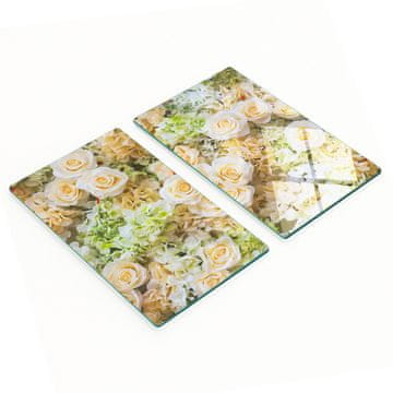 shumee Kuhinjske večnamenske dekorativne deske iz kaljenega stekla, vrtnice 2x30x52 cm