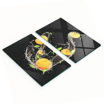 shumee Dekorativne steklene deske za rezanje in serviranje Marelice in voda 2x30x52 cm