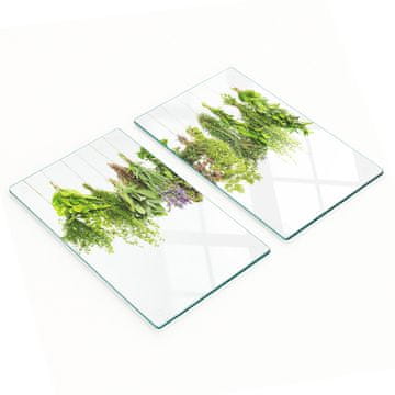 shumee Dekorativne steklene deske za rezanje in serviranje, zeliščna vrvica 2x30x52 cm