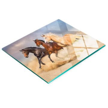 shumee Dekorativna steklena deska za rezanje in serviranje Galopirajoči konji 60x52 cm