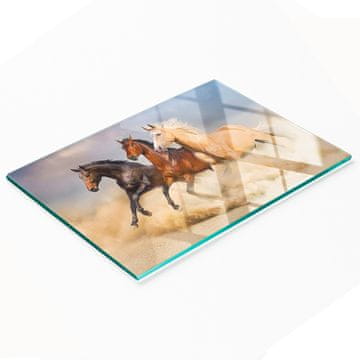 shumee Dekorativna steklena deska za rezanje in serviranje Galopirajoči konji 80x52 cm