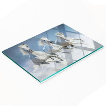 shumee Dekorativna steklena deska za rezanje in serviranje Galopirajoči konji 80x52 cm