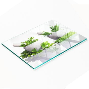 shumee Kuhinjska večnamenska dekorativna deska za zelišča iz kaljenega stekla 80x52 cm