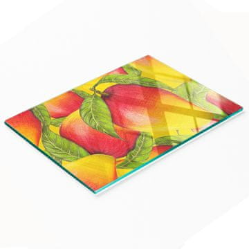 shumee Steklena dekorativna tabla z grafiko za serviranje mangovih prigrizkov 80x52 cm