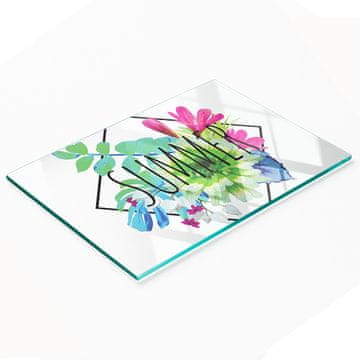 shumee Steklena dekorativna tabla z grafiko za serviranje poletnih prigrizkov 80x52 cm