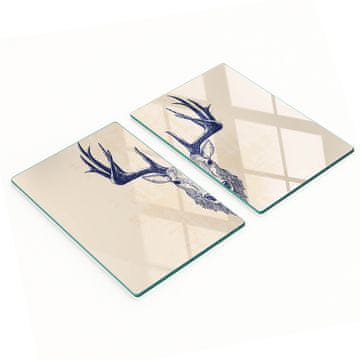 shumee Dekorativne kaljene steklene deske za rezanje v obliki jelenje glave 2x40x52 cm