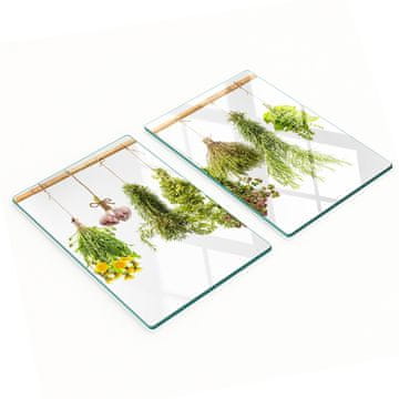 shumee Dekorativne steklene deske za rezanje in serviranje, zeliščna vrvica 2x40x52 cm