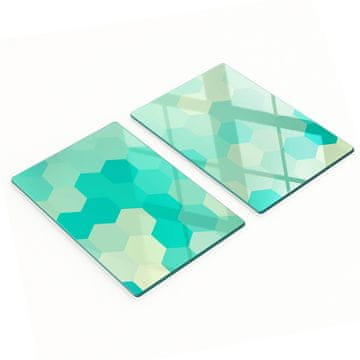 shumee Kuhinjske deske iz kaljenega stekla z grafičnimi geometrijskimi liki 2x40x52 cm