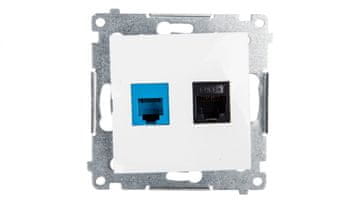 shumee Simon 54 Vtičnica za podatkovno komunikacijo RJ45 kat. 5e + RJ12 bela D5T.01/11