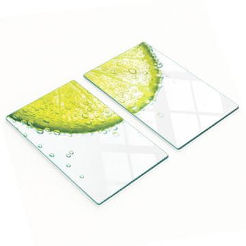 shumee Dekorativne steklene deske za rezanje in serviranje z vonjem limete 2x30x52 cm