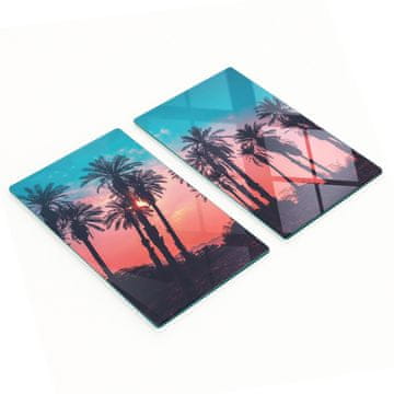 shumee Dekorativne steklene kuhinjske deske za rezanje s tropskimi palmami 2x30x52 cm