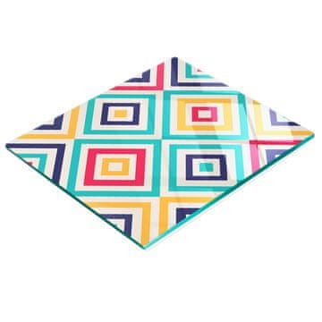 shumee Dekorativna kaljena steklena deska za rezanje z geometrijskim vzorcem 60x52 cm