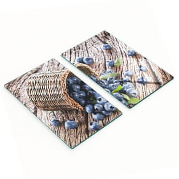shumee Steklene kuhinjske deske za rezanje z grafiko, košara z borovnicami 2x30x52 cm