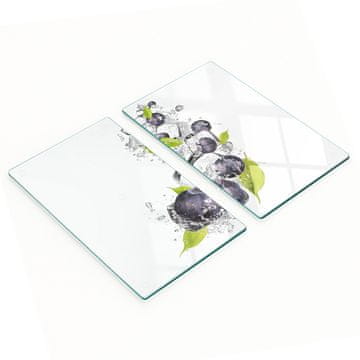 shumee Elegantne in trpežne steklene table z vzorcem borovnic in sladoleda 2x30x52 cm