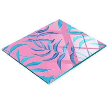shumee Dekorativna steklena deska za rezanje in serviranje s tropskimi listi 60x52 cm