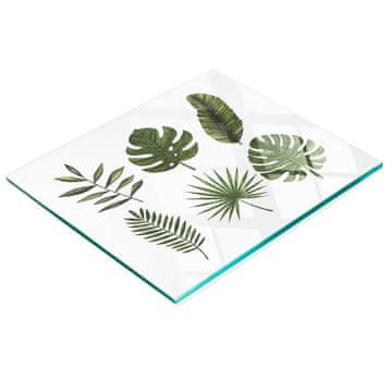 shumee Dekorativna steklena deska za rezanje in serviranje s tropskimi listi 60x52 cm