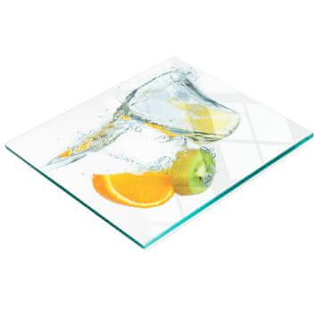 shumee Dekorativna steklena servirna deska za prigrizke s citrusi in kivijem 60x52 cm