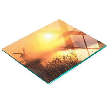 shumee Kuhinjska večnamenska dekorativna steklena tabla Sončni mlin na veter 60x52 cm
