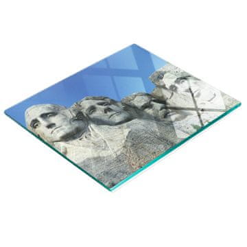 shumee Trpežna in elegantna steklena kuhinjska deska z vzorcem gore Rushmore 60x52 cm