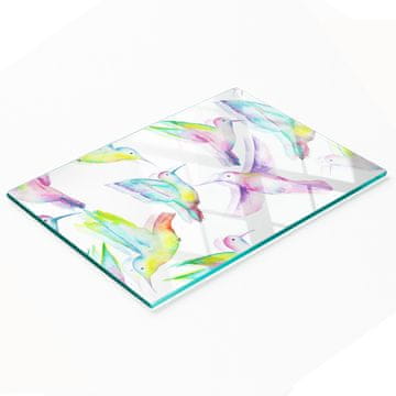 shumee Kuhinjska večnamenska dekorativna tabla iz kaljenega stekla Kolibriji 80x52 cm