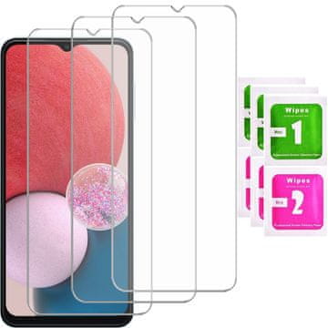 shumee 3x 9H kaljeno steklo za telefon, združljivo z Samsung Galaxy A13 4G - komplet za zaščito zaslona 2.5D, trdota 9H, debelina 0,3 mm, oleofobni premaz, zaščita pred praskami in padci