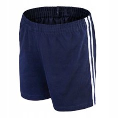 Gucio Fantovske kratke hlače za telovadbo, temno modre, s črtami, bombaž, enobarvne, PL Fantovske kratke hlače za telovadbo, temno modre, s črtami, bombaž, enobarvne, PL 152