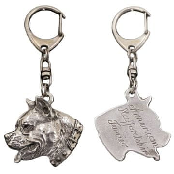 Artdog Ameriški staffordshire terier, Amstaff, Amstaf I - posrebren obesek za ključe za psa, okras za torbo, obesek za nahrbtnik znamke Art-Dog