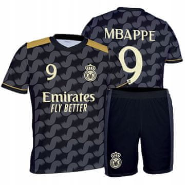 shumee Nogometni dres Mbappe Real 152 Črni navijaški komplet Majica s kratkimi rokavi Nogometni dres Mbappe Real 152 Črni navijaški komplet Majica s kratkimi rokavi