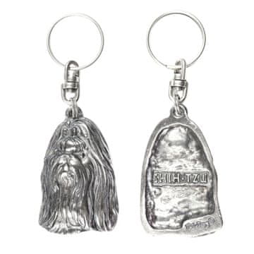 Artdog Shih Tzu, Shi tsu, Shi-Tzu, Szi-cu, Szitzu - posrebren obesek za ključe za psa, okras za torbo, obesek za nahrbtnik znamke Art-Dog