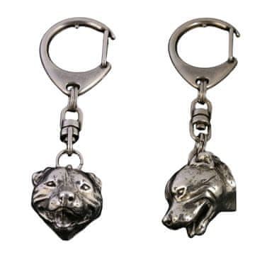 Artdog Staffordshire Bull Terrier, Staffik, Staffi - posrebren obesek za ključe za psa, okras za torbo, obesek za nahrbtnik znamke Art-Dog