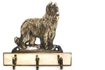 Artdog Francoski ovčar Briard, Berger de Brie - obešalnik za ključe s psom, medeninasto držalo za pasje dodatke, elegantna dekoracija hodnika znamke Art-Dog