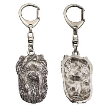 Artdog Jorkširski terier, York, York, Yorkie II - posrebren obesek za ključe za psa v darilni škatli, okras za torbico, obesek za nahrbtnik znamke Art-Dog