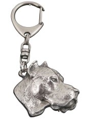 Artdog Argentinski pes, Dogo Argentino - posrebren obesek za ključe s pasjim motivom v darilni škatli, okras za torbo, obesek za nahrbtnik znamke Art-Dog