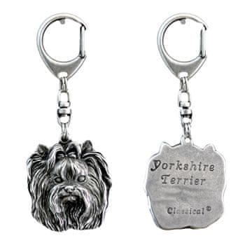 Artdog Jorkširski terier, York, York, Yorkie I - posrebren obesek za ključe za psa v darilni škatli, okras za torbico, obesek za nahrbtnik znamke Art-Dog