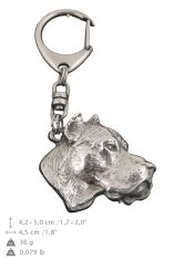 Artdog Argentinski pes, Dogo Argentino - posrebren obesek za ključe s pasjim motivom v darilni škatli, okras za torbo, obesek za nahrbtnik znamke Art-Dog