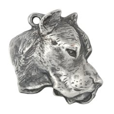 Artdog Argentinski pes, Dogo Argentino - posrebren obesek za ključe s pasjim motivom v darilni škatli, okras za torbo, obesek za nahrbtnik znamke Art-Dog