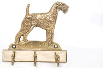 Artdog Airedale terier, Waterside terier - obešalnik za ključe s psom, medeninasto držalo za pasje dodatke, elegantna dekoracija hodnika znamke Art-Dog