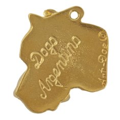 Artdog Argentinski pes, Dogo Argentino - pozlačen obesek za ključe v obliki psa v darilni škatli, okras za torbico, luksuzni dodatek znamke Art-Dog