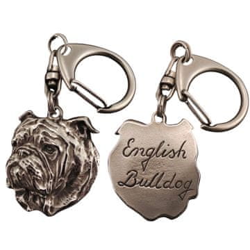 Artdog Angleški buldog, Bulldog I - posrebren obesek za ključe s pasjim motivom v darilni škatli, okras za torbo, obesek za nahrbtnik znamke Art-Dog