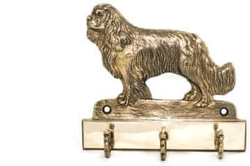 Artdog Kavalirski kraljevski španjel - obešalnik za ključe s psom, medeninasto držalo za pasje dodatke, elegantna dekoracija hodnika znamke Art-Dog
