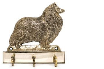 Artdog Škotski ovčar, škotski ovčar - obešalnik za ključe s psom, medeninasto držalo za pasje dodatke, elegantna dekoracija hodnika znamke Art-Dog
