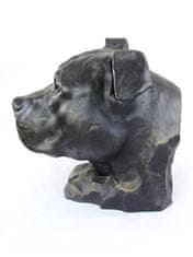 Ameriški staffordshire terier, Amstaff, Amstaf I - urna za pasji pepel, pasji doprsni kip, velika pasja glava za vrt, znamke